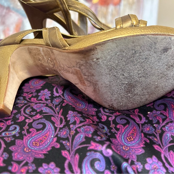 Bronze colored leather Cole Haan sandals. Leather soles, 3” heel. - Picture 3 of 4